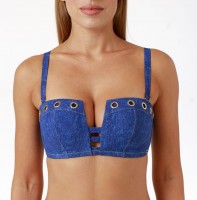 COQUETTE REVUE Купальник раздельный бескаркасный с плавками слип классические SWIM DENIM sw55004-02/