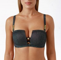 COQUETTE REVUE Купальник раздельный бескаркасный с плавками слип классические SWIM LUREX sw55001-09/