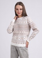 CLEVER LF14-1142/1 вяз Джемпер жен. Снежный вайб