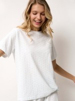 MY Футболка с разрезами жен.трикотаж сердечки ФД029